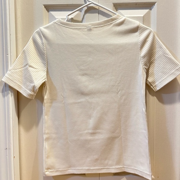 UNIQLO boatneck ribbed shirt - Small (Asian size) - Offwhite - Picture 2 of 4
